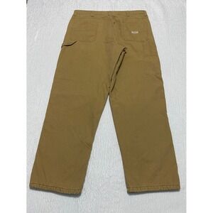 Wrangler Fleece Lined Carpenter Pants Mens 38×32 Brown Relaxed Wide Leg 94GRWAO‎